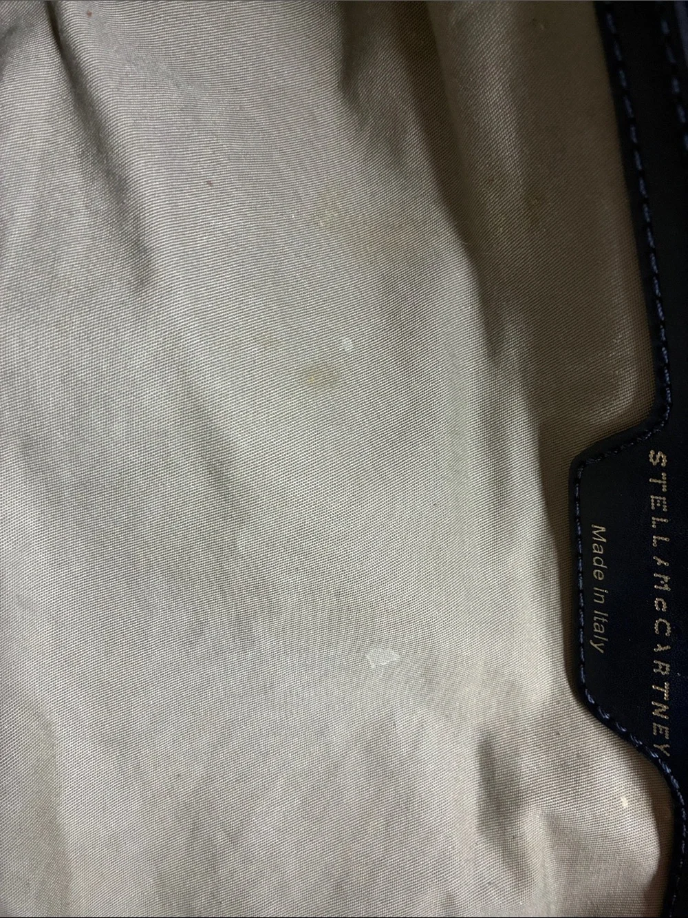 Stella McCartney Navy Blue Leather Tote Handbag Gold Hardware